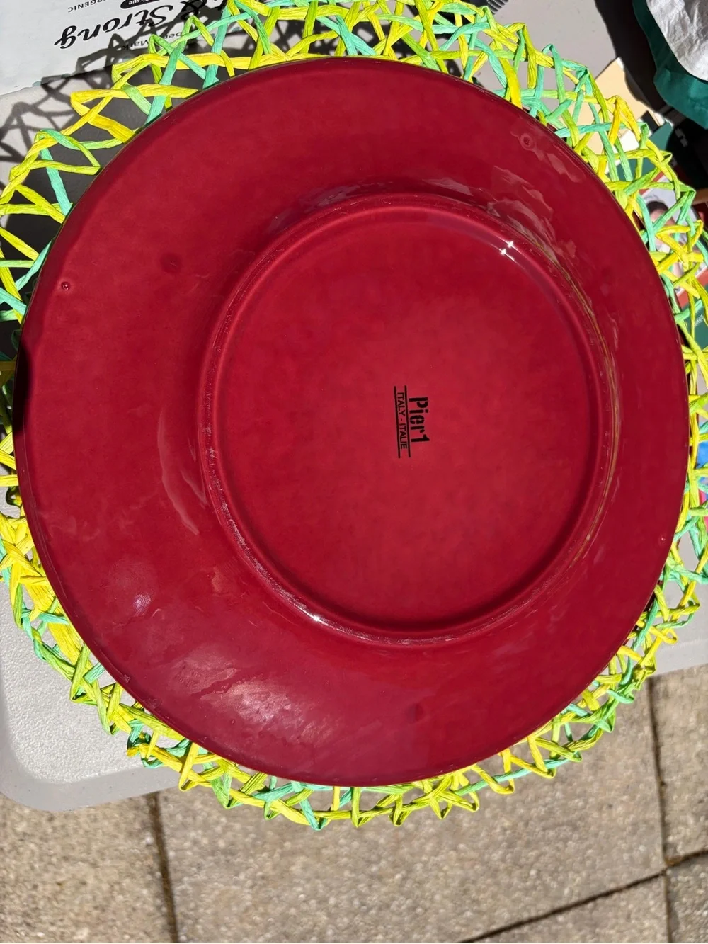 Pier 1 Deep Red Charger/Platter Plate set of 7